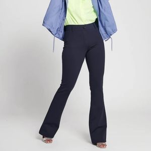 Betabrand Women's Classic Straight Leg Pullon Pants Navy Size Medium Petite